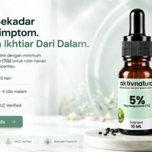 1 botol aktivnatura advanced sauda oil 5% percubaan 15ml
