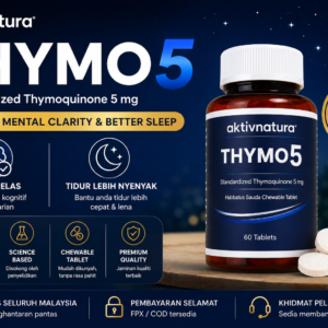 Thymo 5 dengan 5mg Thymoquione dari habbatus sauda dalam setiap tablet